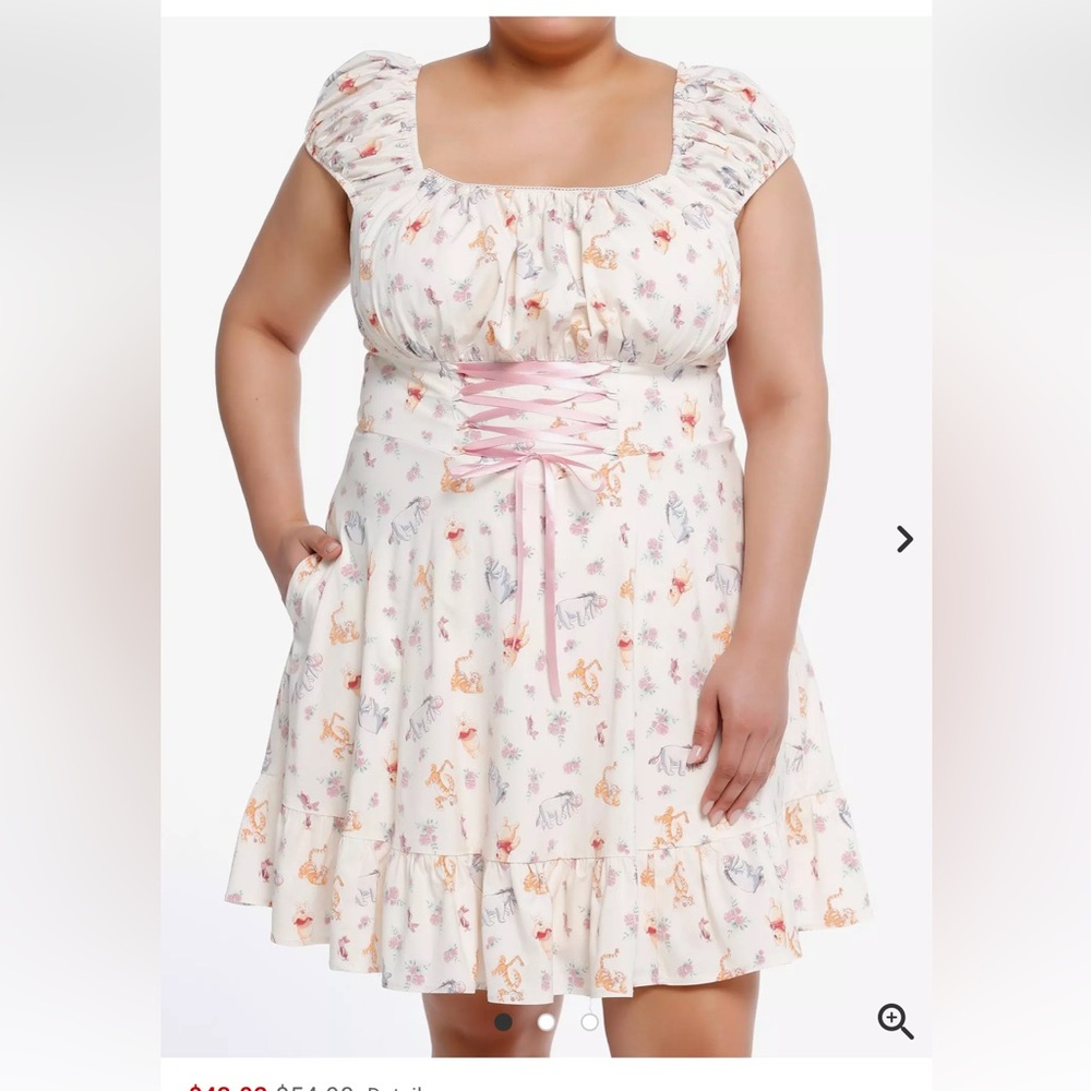 NWT Disney Winnie the Pooh Lace Up Dress Size 2X